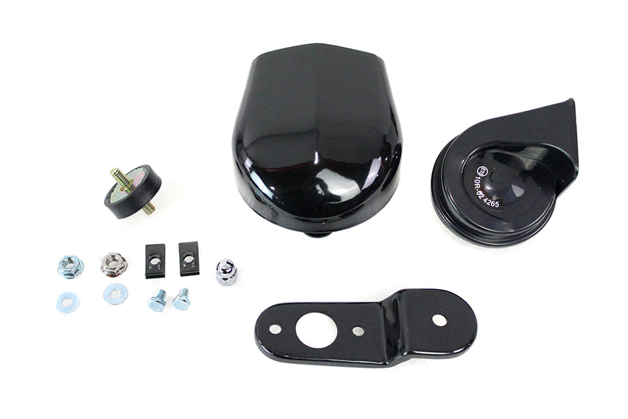 Horn Kit With Black Cover For Harley-Davidson Softail 1984-1999