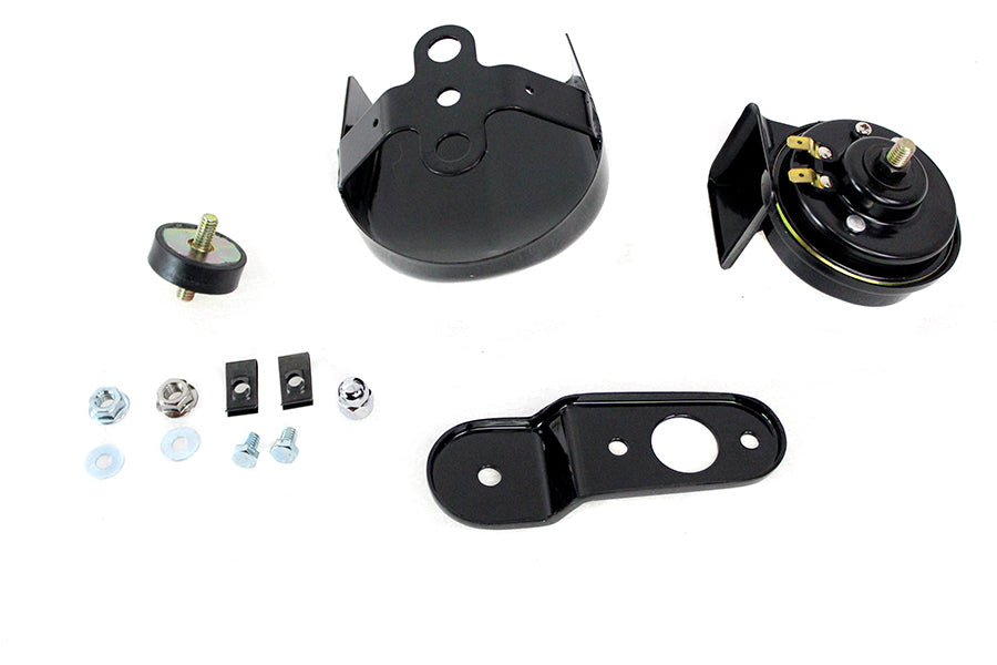Horn Kit With Black Cover For Harley-Davidson Softail 1984-1999