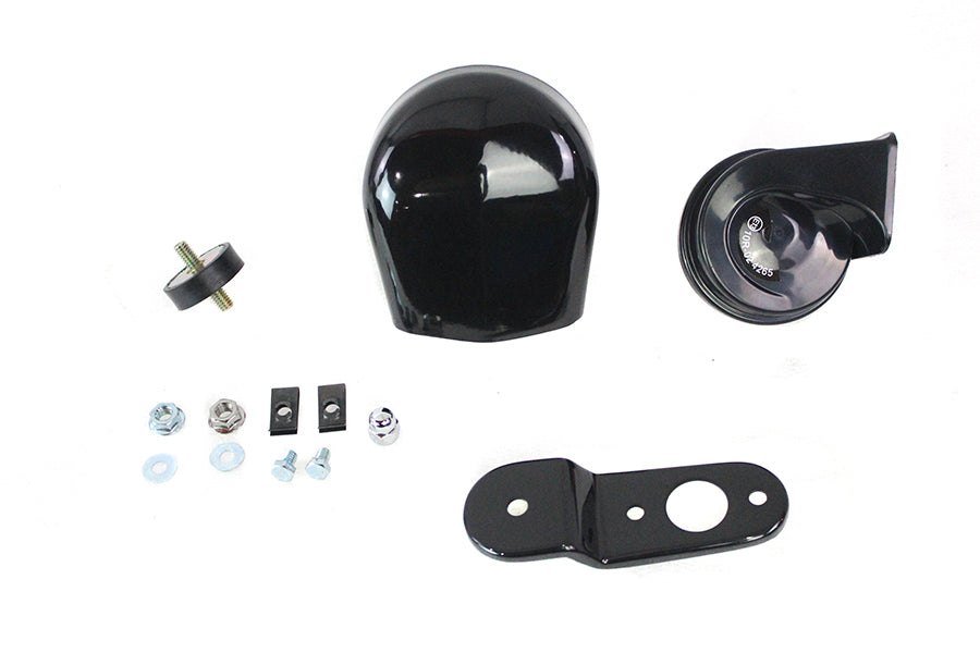 Horn Kit With Black Cover For Harley-Davidson Softail 1984-1999