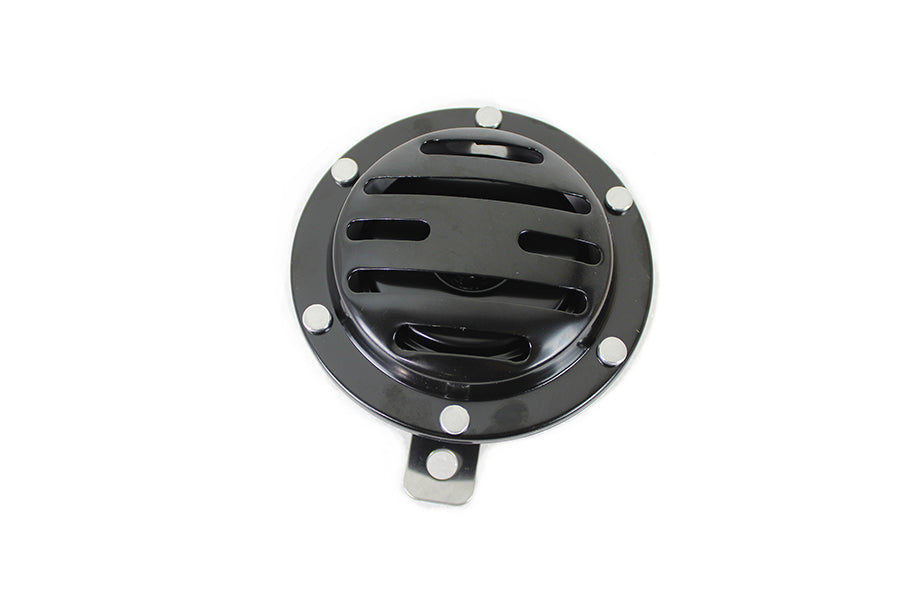 Slotted Style 12 Volt Horn Black For Harley-Davidson