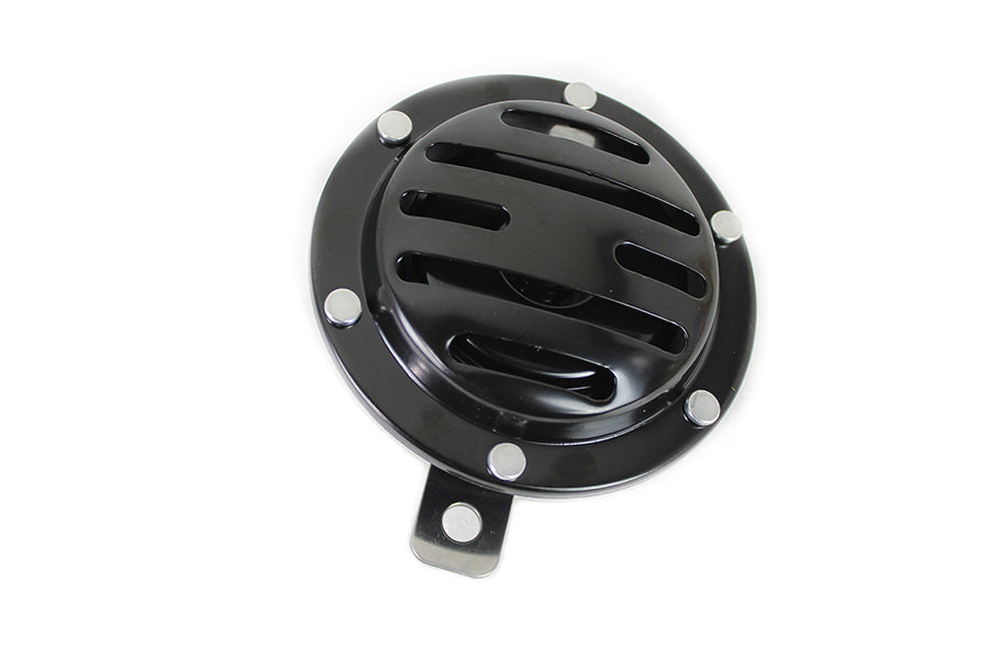 Slotted Style 12 Volt Horn Black For Harley-Davidson