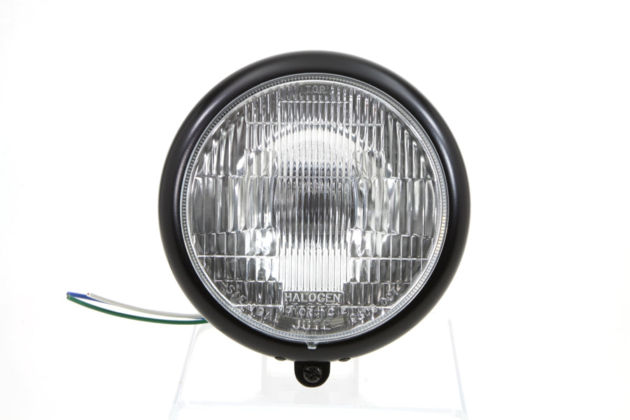 Black 5-3/4" headlamp assembly for Harley-Davidson Springer