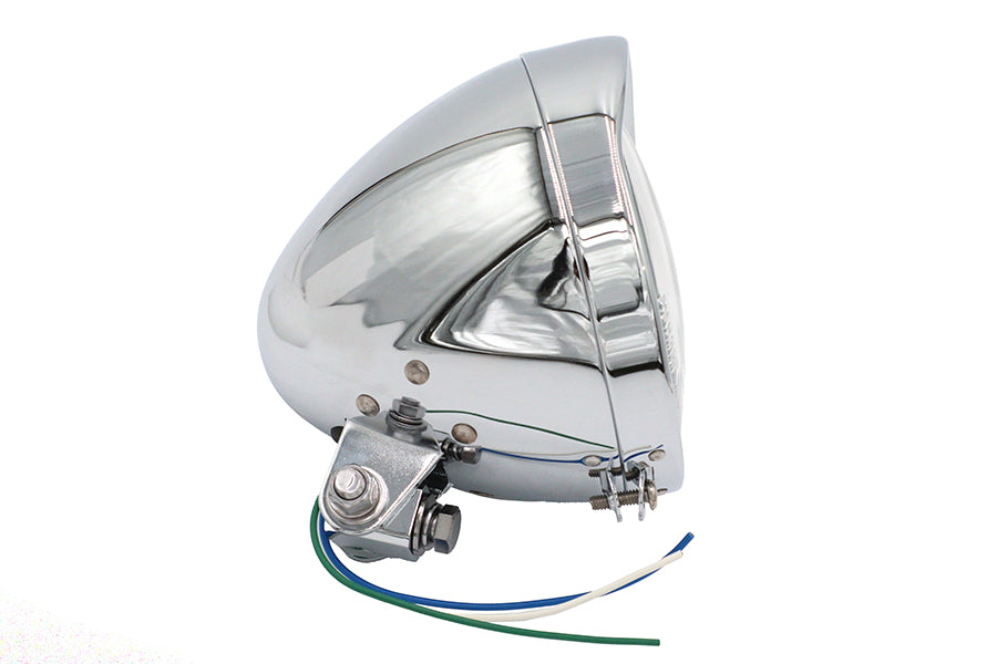 5-3/4" Headlamp assembly teardrop style chrome for Harley-Davidson