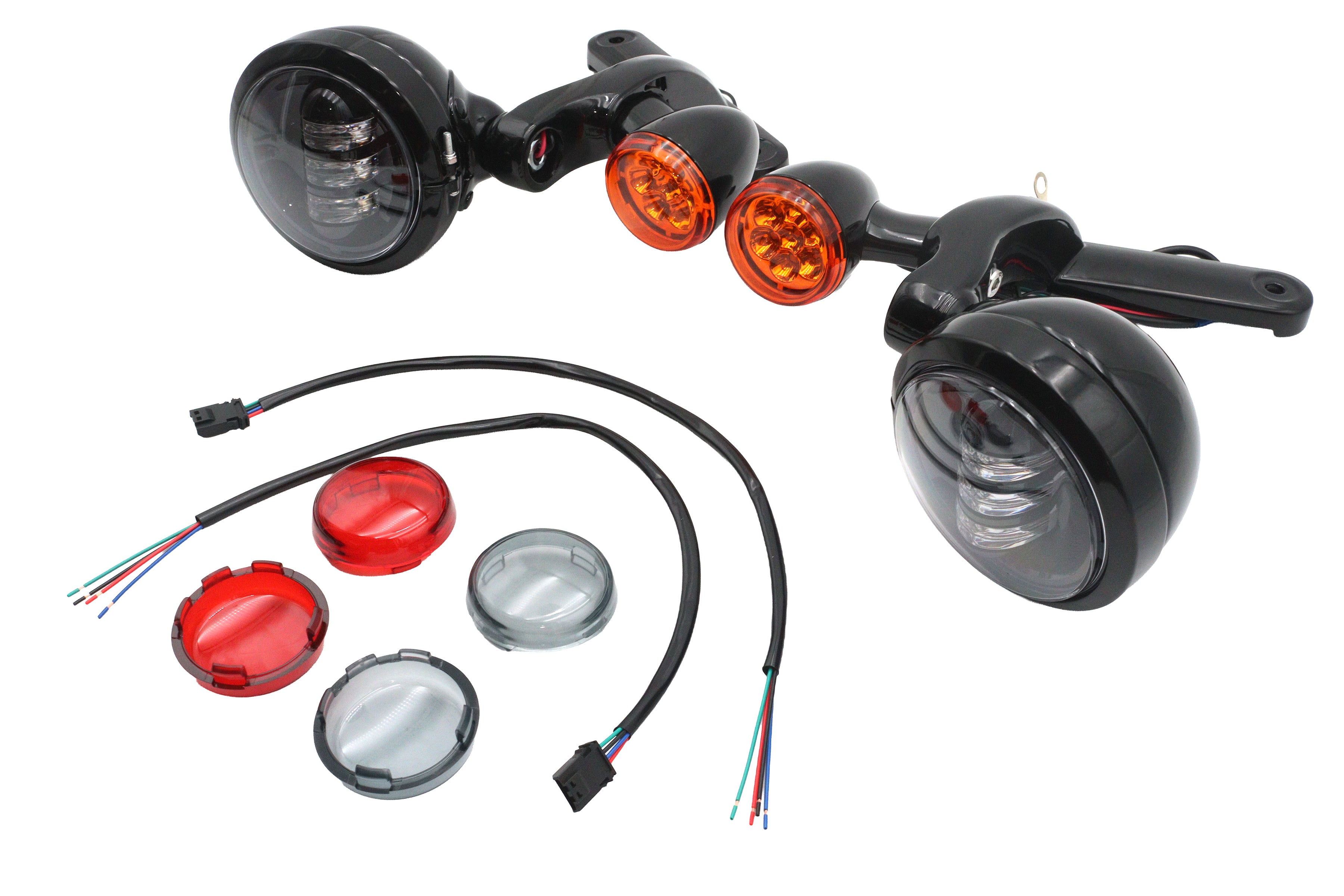 Custom auxiliary lighting kit black for Harley-Davidson Touring