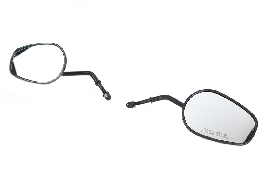 Tapered Short Stem Mirrors Black For Harley-Davidson
