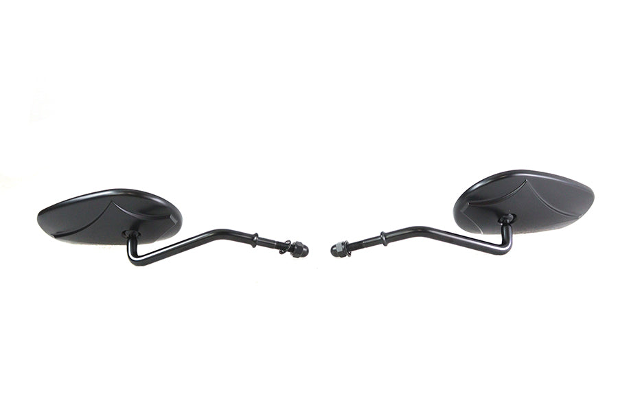 Tapered Short Stem Mirrors Black For Harley-Davidson