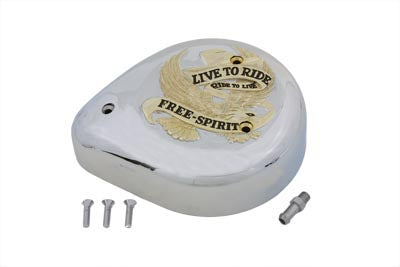 Eagle Spirit gold inlay teardrop air cleaner for Harley-Davidson