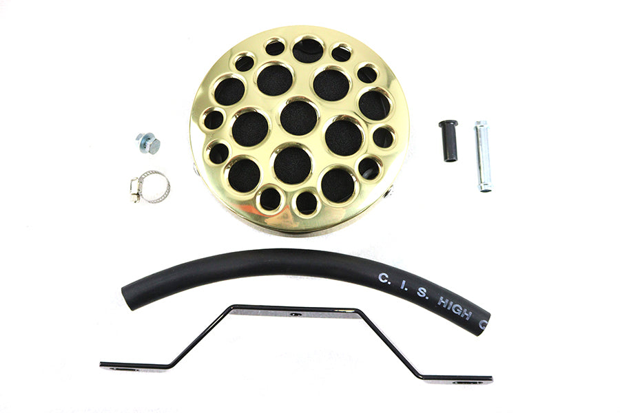 Filtro de aire perforado de latón de la vieja escuela para Harley-Davidson