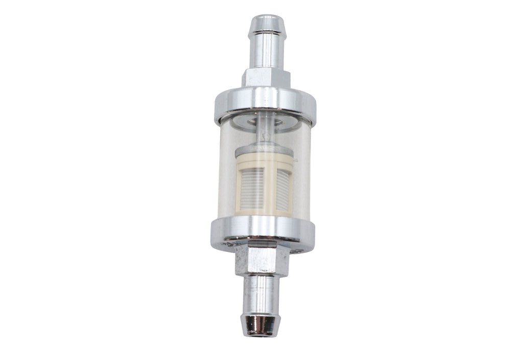 Chrome and glass see-thru fuel filter for Harley-Davidson