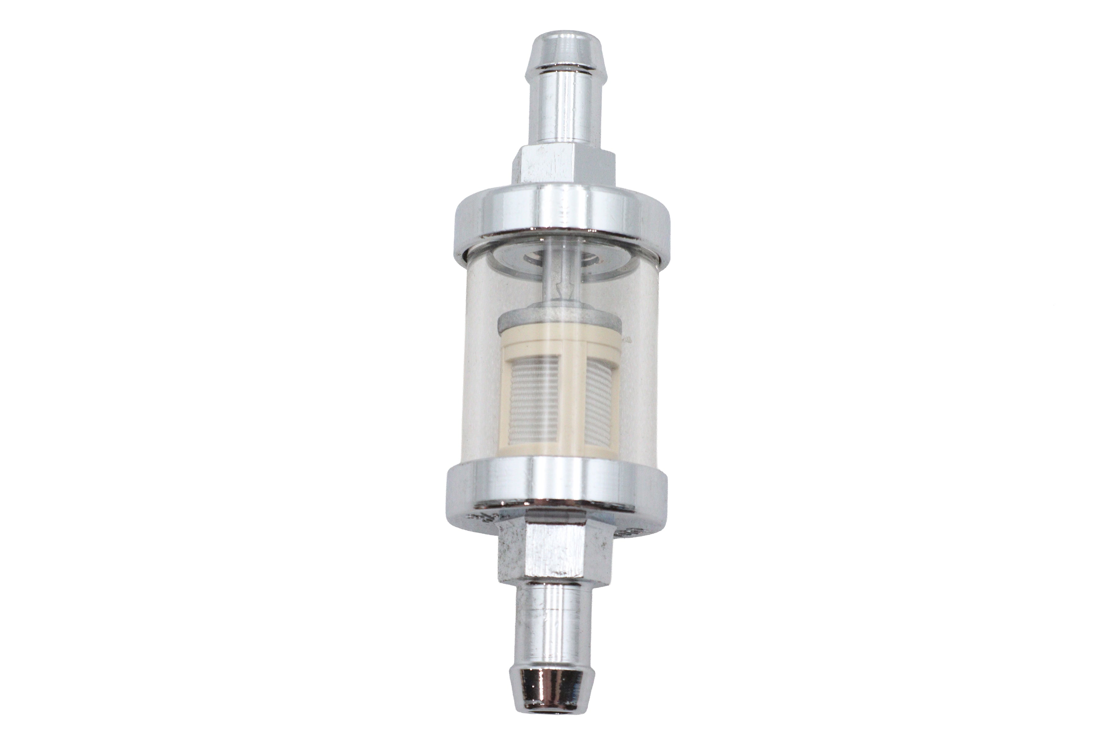 Chrome and glass see-thru fuel filter for Harley-Davidson