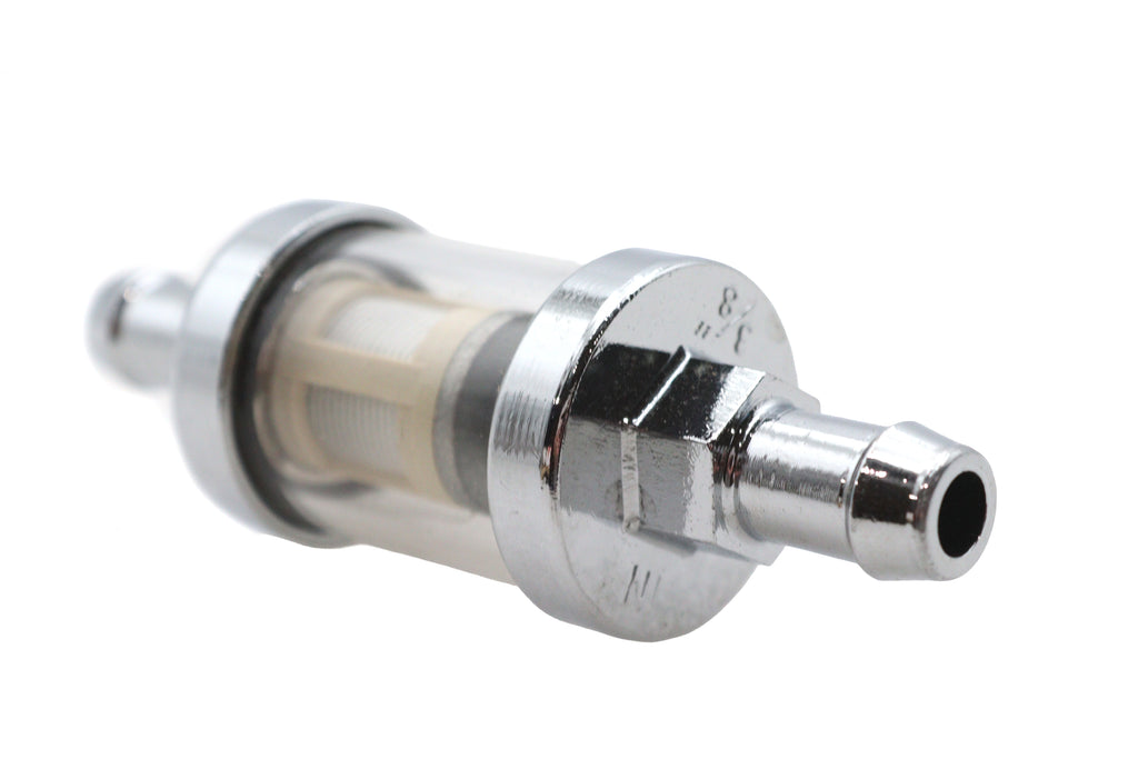 Chrome and glass see-thru fuel filter for Harley-Davidson