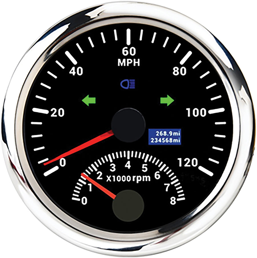 Universal 85mm GPS Motorcycle Speedometer And Tachometer Gauge California Motorcycles USA