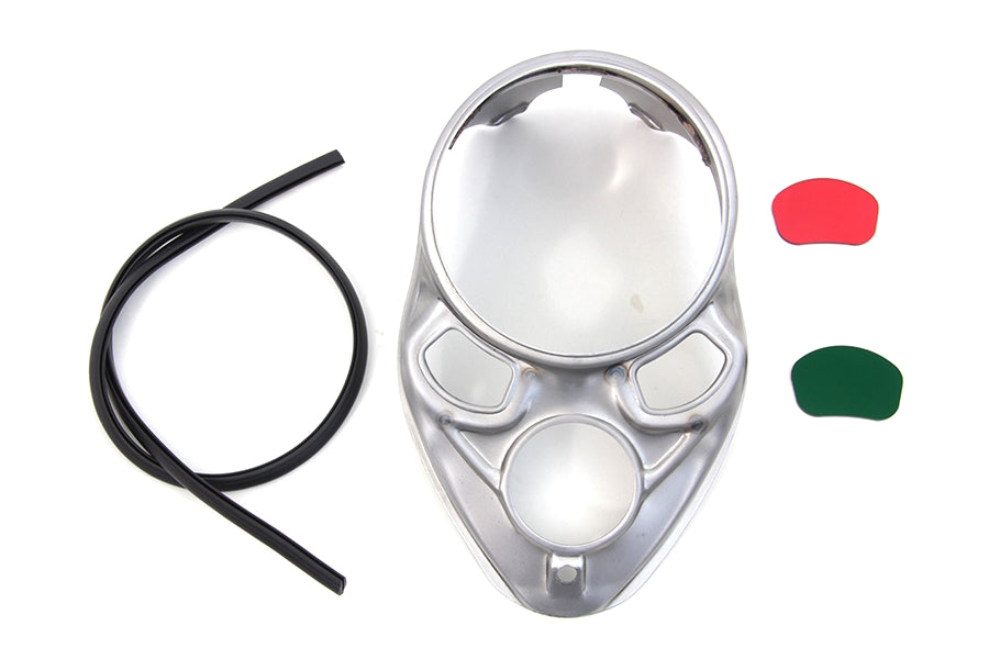 Raw Skull Dash Panel With Red Lens For Harley-Davidson 1937