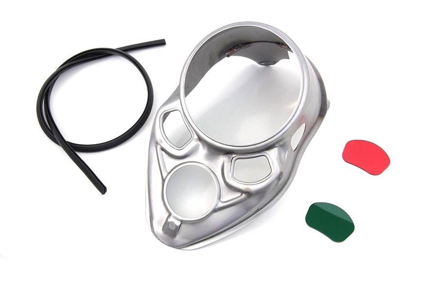 Raw Skull Dash Panel With Red Lens For Harley-Davidson 1937