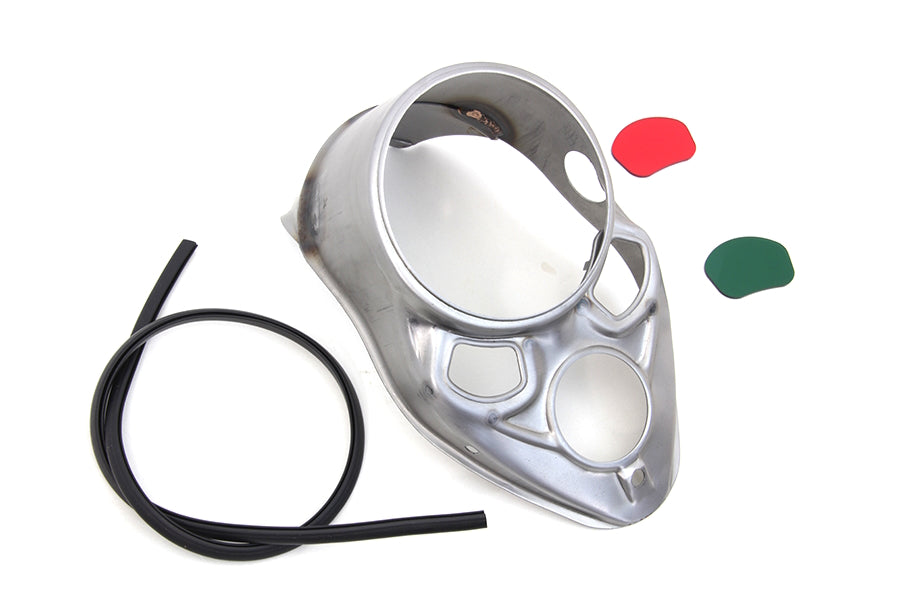 Raw Skull Dash Panel With Red Lens For Harley-Davidson 1937