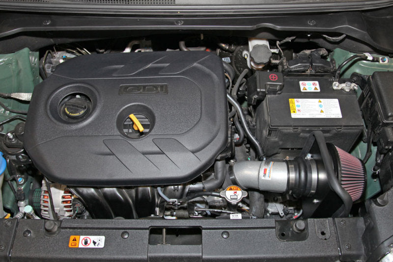 K&amp;N 14-16 Kia Soul L4 2.0L Typhoon Kaltlufteinlass Aluminium Silber