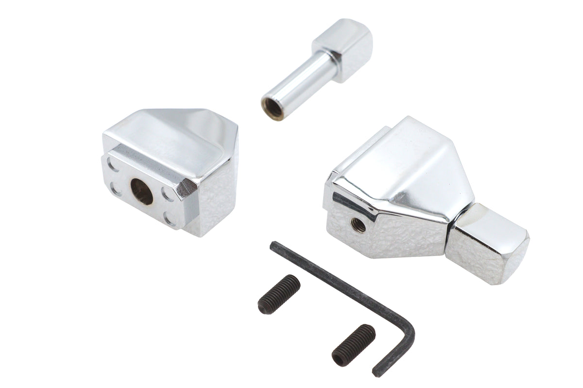 Chrome rear axle adjuster cap set pyramid style for Harley-Davidson
