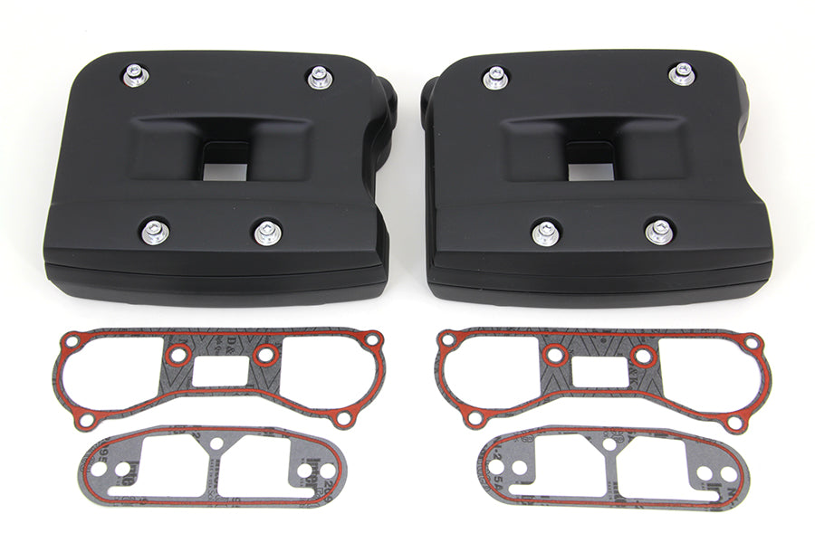 Black Rocker Box Cover Set For Harley-Davidson Evolution Big Twin