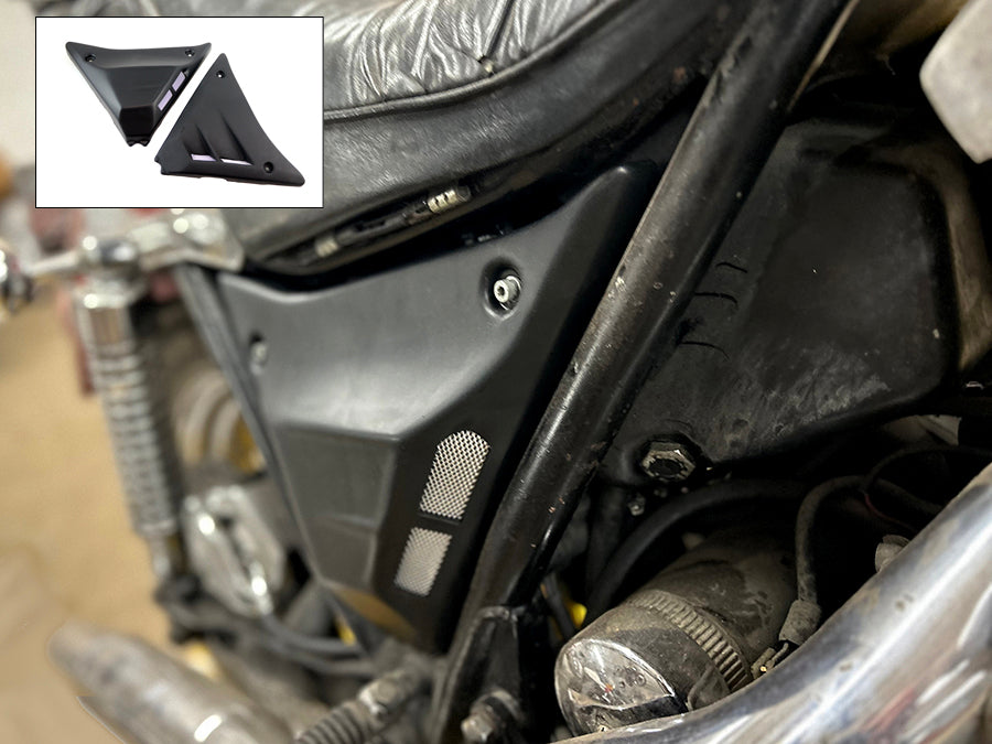 Juego de cubiertas laterales con marco ventilado para Harley-Davidson FXR 1982-1994