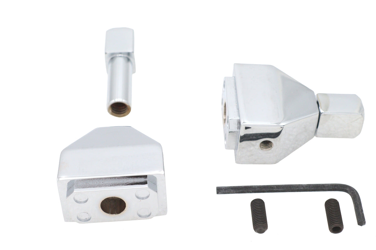 Chrome rear axle adjuster cap set pyramid style for Harley-Davidson