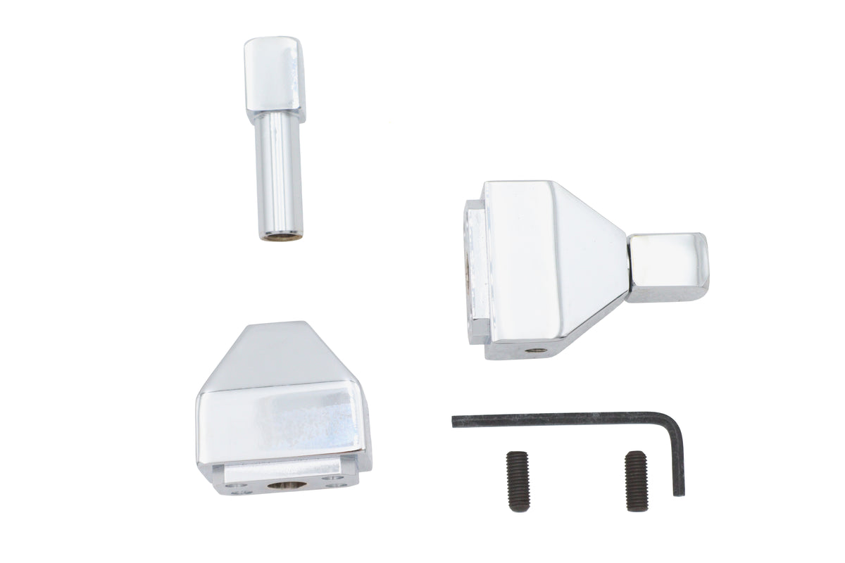 Chrome rear axle adjuster cap set pyramid style for Harley-Davidson