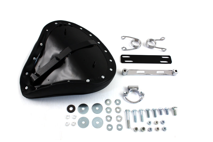 Universal Black Vinyl Spring Solo Seat And Mount Kit For Harley-Davidson