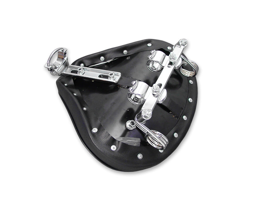 Universal Black Vinyl Spring Solo Seat And Mount Kit For Harley-Davidson