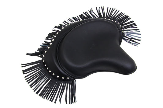 Black Deluxe Solo Seat With Fringe Skirt For Harley-Davidson 1929-1984