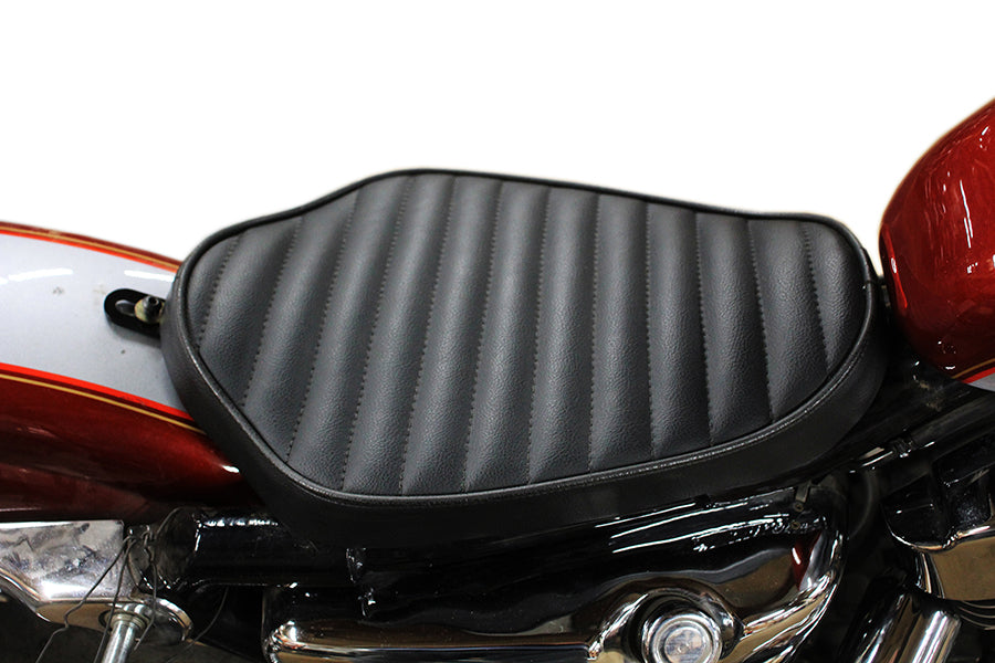 Bates Solo Seat Tuck and Roll Style Black For Harley-Davidson Sportster