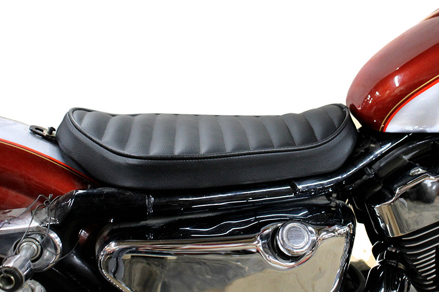 Bates Solo Seat Tuck and Roll Style Black For Harley-Davidson Sportster