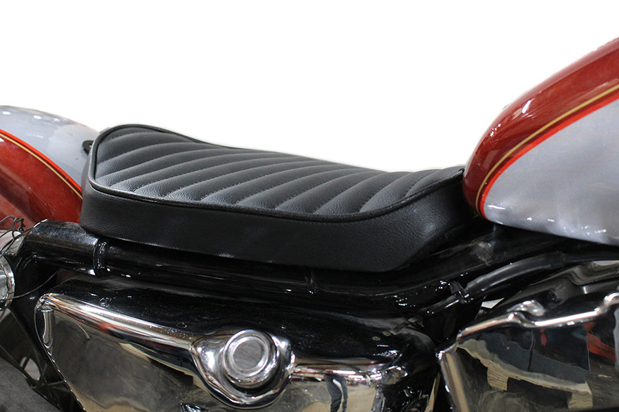 Bates Solo Seat Tuck and Roll Style Black For Harley-Davidson Sportster