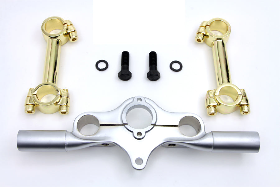 Kit de elevación de resortes Flanders de 4" en forma de hueso de perro, de latón, para Harley-Davidson 1946-1948