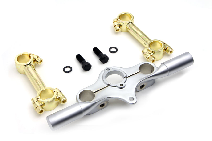 Kit de elevación de resortes Flanders de 4" en forma de hueso de perro, de latón, para Harley-Davidson 1946-1948