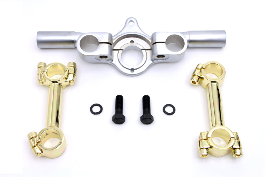 Kit de elevación de resortes Flanders de 4" en forma de hueso de perro, de latón, para Harley-Davidson 1946-1948