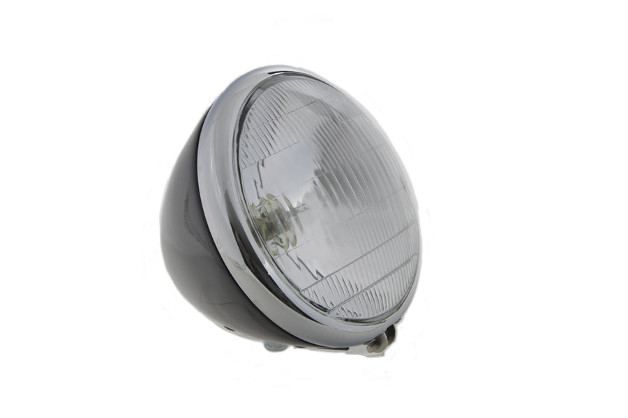 Springer 6-1/2" round headlamp black for Harley-Davidson 1936-1957