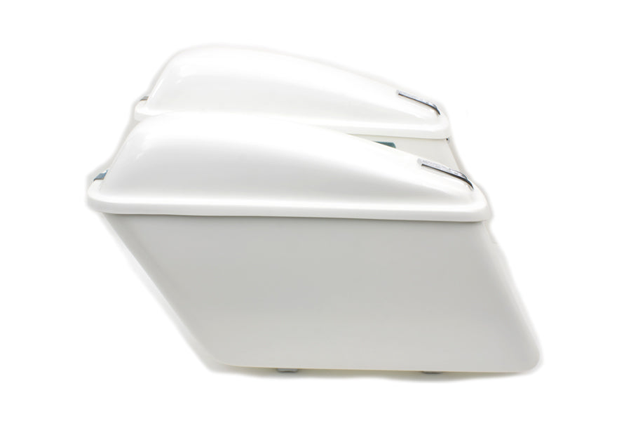 Replica white saddlebag set for Harley-Davidson FL 1963-1984