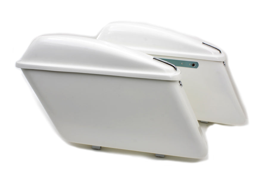 Replica white saddlebag set for Harley-Davidson FL 1963-1984