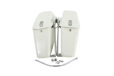 Replica Saddlebag Set White For Harley-Davidson Shovelhead 1977-1984