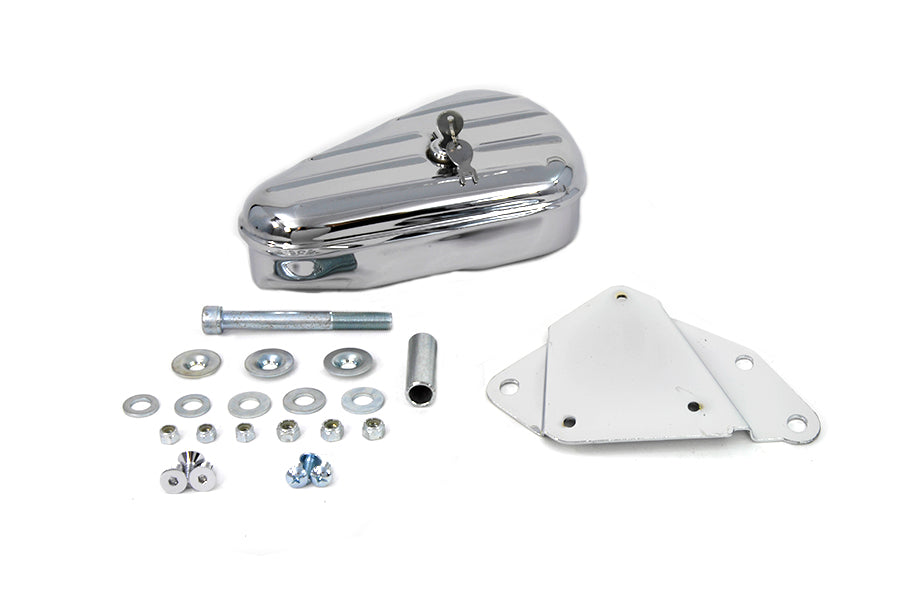 Chrome right side tool box & mount kit for Harley-Davidson Softail