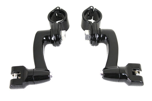 Adjustable Highway Peg Mount Kit Black For Harley-Davidson