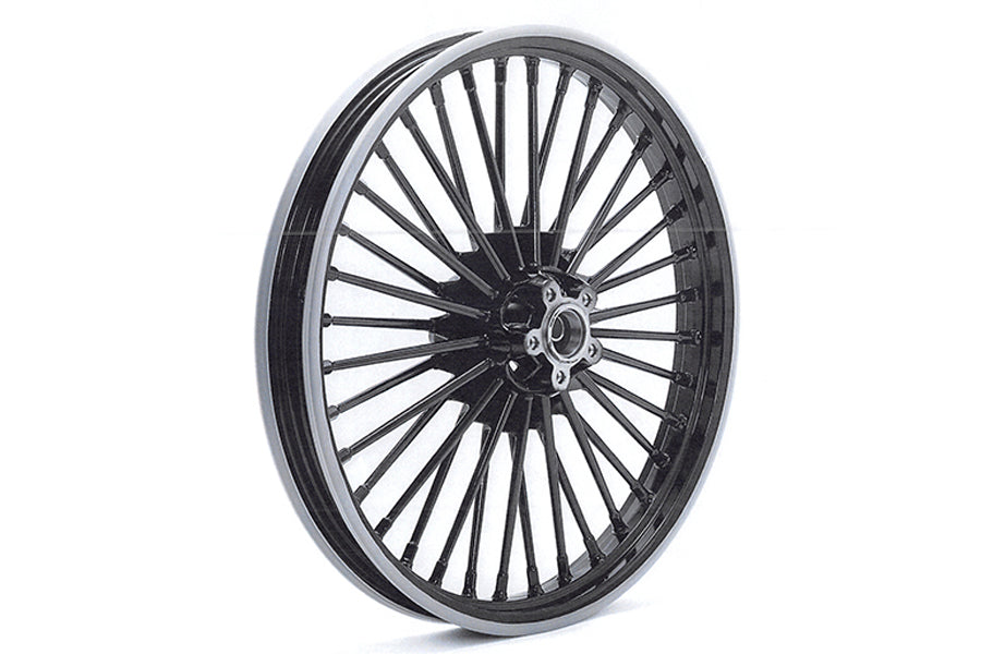 21" x 2,15" Fat Spoke Schwarzes Vorderrad für Harley-Davidson 1986-2007