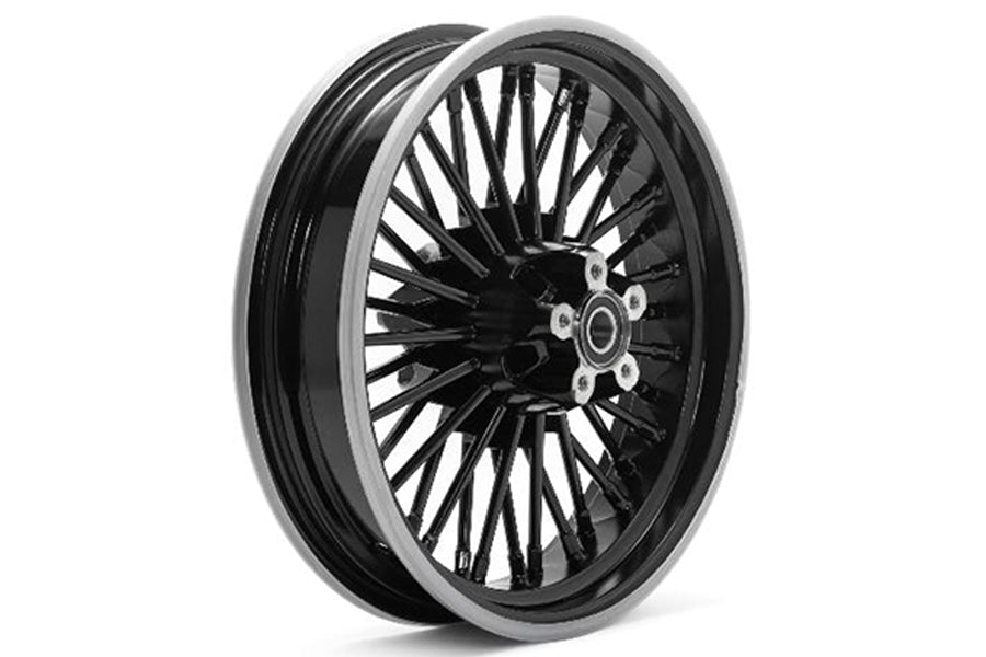 16" X 3.5" Fat Spoke Rear Wheel Gloss Black For Harley-Davidson Touring