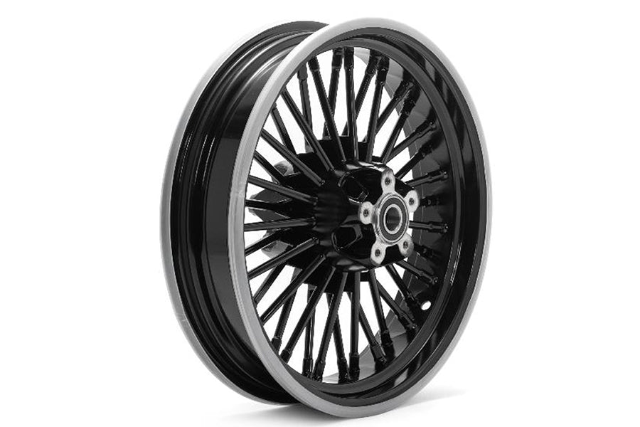 16" X 3.5" Fat Spoke Rear Wheel Gloss Black For Harley-Davidson Touring