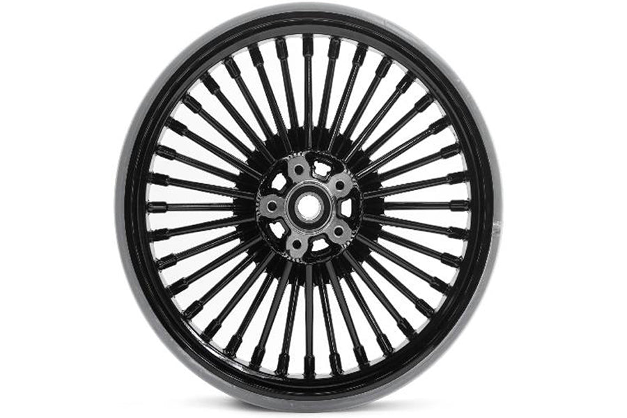 16" X 3.5" Fat Spoke Rear Wheel Gloss Black For Harley-Davidson Touring