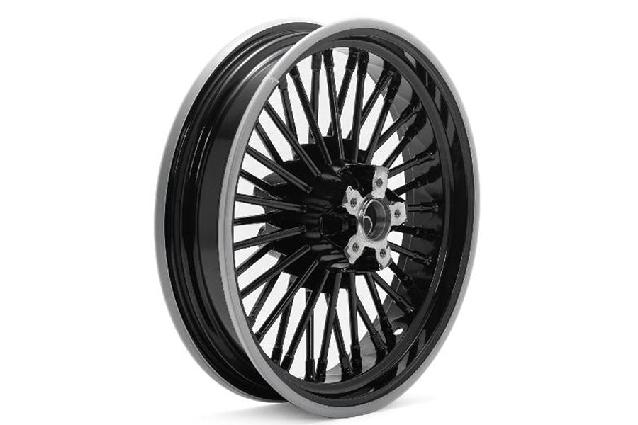 Hinten 16" x 3,5" 36 Fat Spoke Mattrad Schwarz für Harley-Davidson
