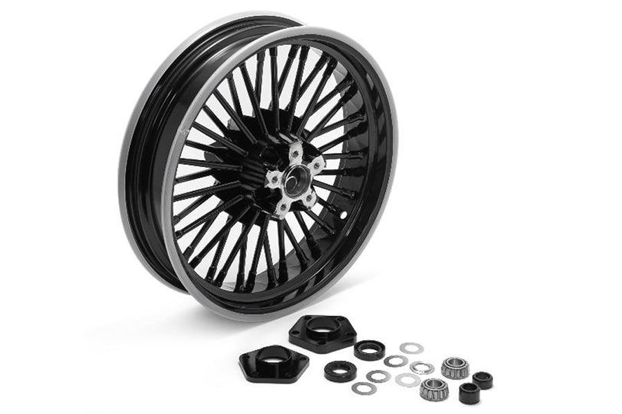 Hinten 16" x 3,5" 36 Fat Spoke Mattrad Schwarz für Harley-Davidson