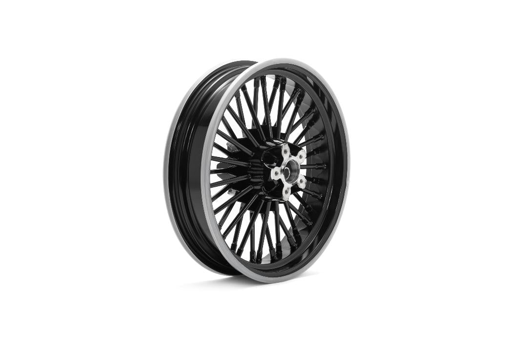 16" x 3.5" Fat Spoke Matte Black Wheel For Harley-Davidson Shovelhead