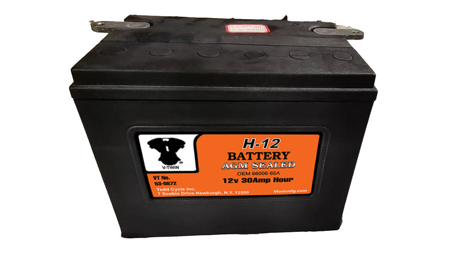 H-12 high performance sealed AGM battery for Harley-Davidson 1965-1984