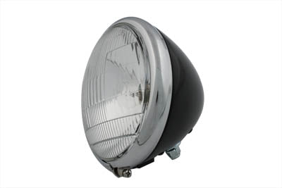 Springer 6-1/2" round headlamp black for Harley-Davidson 1936-1957