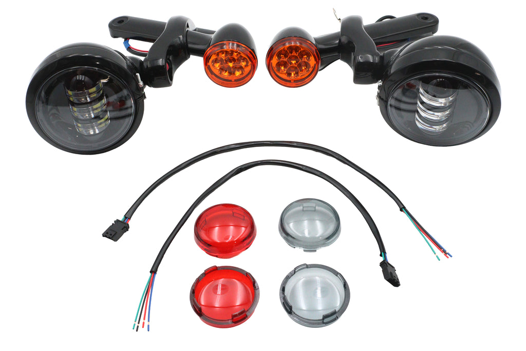 Custom auxiliary lighting kit black for Harley-Davidson Touring